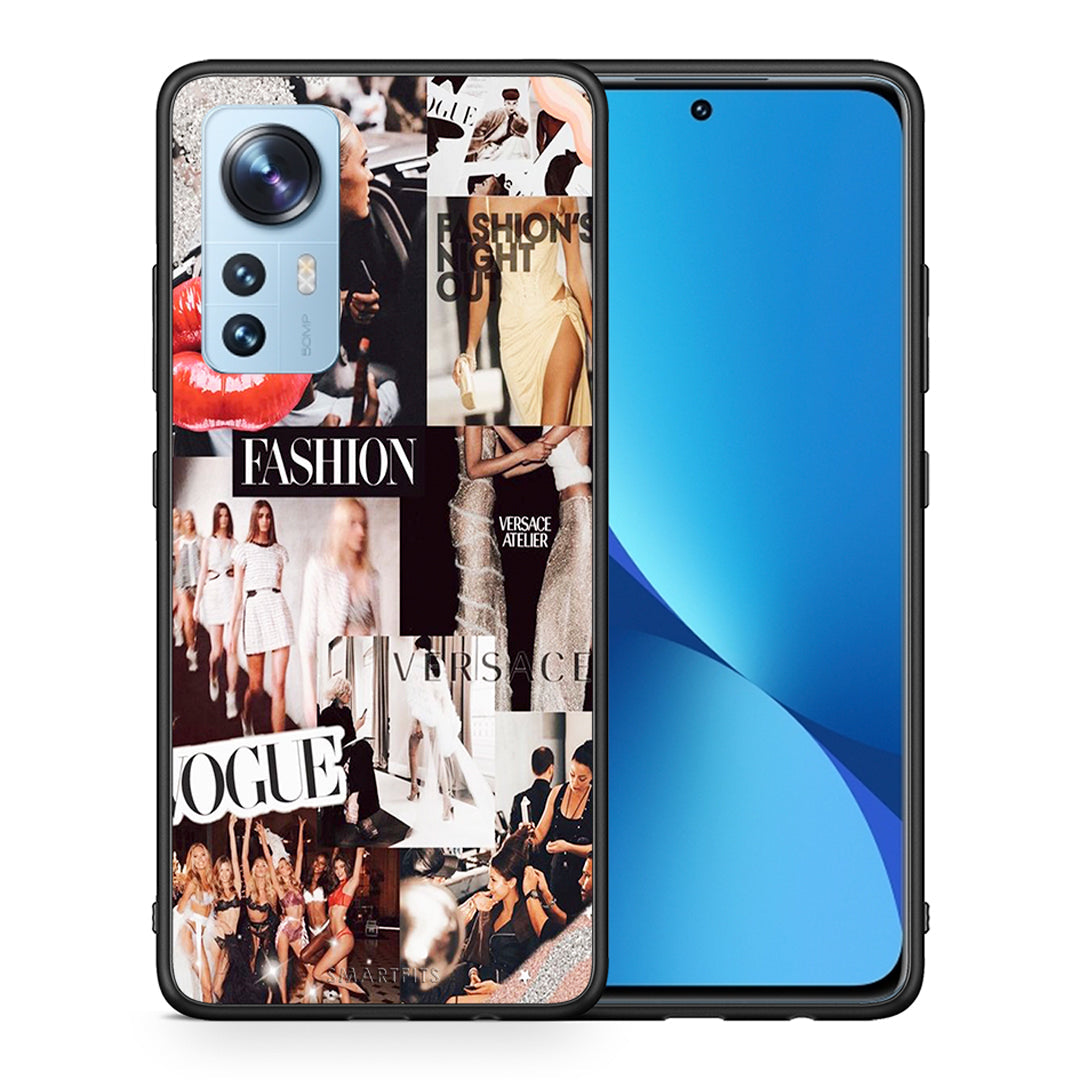 Θήκη Αγίου Βαλεντίνου Xiaomi 12 / 12X 5G Collage Fashion από τη Smartfits με σχέδιο στο πίσω μέρος και μαύρο περίβλημα | Xiaomi 12 / 12X 5G Collage Fashion case with colorful back and black bezels