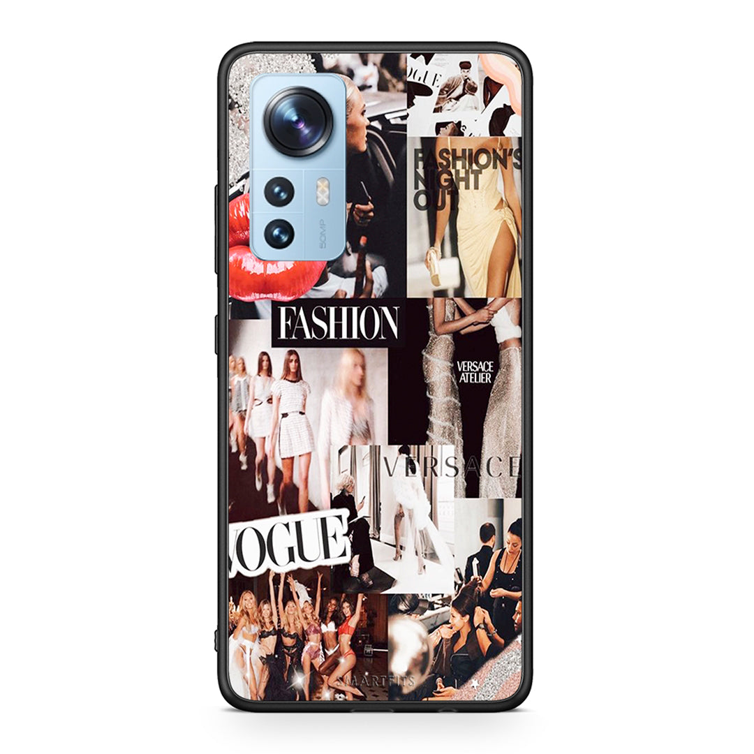 Xiaomi 12 / 12X 5G Collage Fashion Θήκη Αγίου Βαλεντίνου από τη Smartfits με σχέδιο στο πίσω μέρος και μαύρο περίβλημα | Smartphone case with colorful back and black bezels by Smartfits