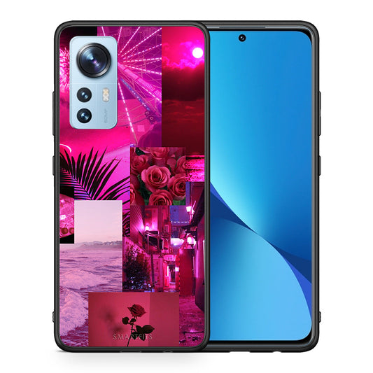 Θήκη Αγίου Βαλεντίνου Xiaomi 12 / 12X 5G Collage Red Roses από τη Smartfits με σχέδιο στο πίσω μέρος και μαύρο περίβλημα | Xiaomi 12 / 12X 5G Collage Red Roses case with colorful back and black bezels