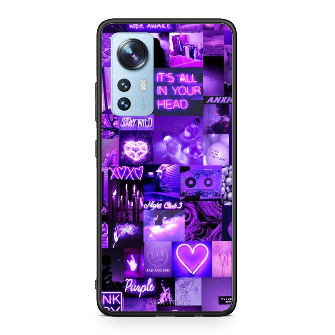 Xiaomi 12 / 12X 5G Collage Stay Wild Θήκη Αγίου Βαλεντίνου από τη Smartfits με σχέδιο στο πίσω μέρος και μαύρο περίβλημα | Smartphone case with colorful back and black bezels by Smartfits