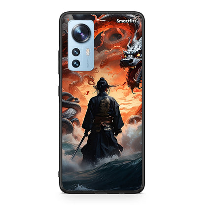 Xiaomi 12/12X 5G Dragons Fight θήκη από τη Smartfits με σχέδιο στο πίσω μέρος και μαύρο περίβλημα | Smartphone case with colorful back and black bezels by Smartfits