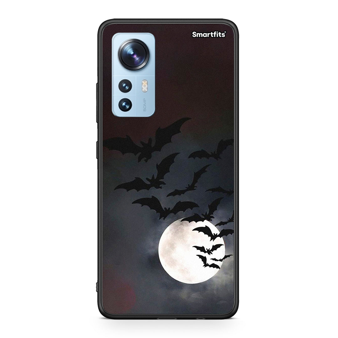 Xiaomi 12 / 12X 5G Halloween Bat Night Θήκη από τη Smartfits με σχέδιο στο πίσω μέρος και μαύρο περίβλημα | Smartphone case with colorful back and black bezels by Smartfits