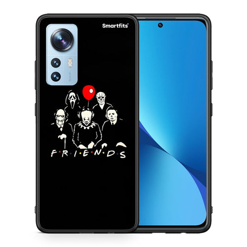 Θήκη Xiaomi 12 / 12X 5G Halloween Friends από τη Smartfits με σχέδιο στο πίσω μέρος και μαύρο περίβλημα | Xiaomi 12 / 12X 5G Halloween Friends case with colorful back and black bezels