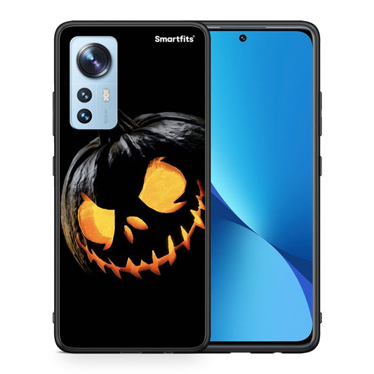 Θήκη Xiaomi 12 / 12X 5G Halloween Scary Pumpkin από τη Smartfits με σχέδιο στο πίσω μέρος και μαύρο περίβλημα | Xiaomi 12 / 12X 5G Halloween Scary Pumpkin case with colorful back and black bezels