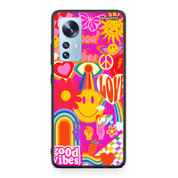 Thumbnail for Xiaomi 12/12X 5G Hippie Love θήκη από τη Smartfits με σχέδιο στο πίσω μέρος και μαύρο περίβλημα | Smartphone case with colorful back and black bezels by Smartfits