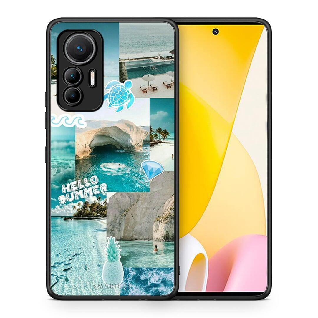 Θήκη Xiaomi 12 Lite 5G Aesthetic Summer από τη Smartfits με σχέδιο στο πίσω μέρος και μαύρο περίβλημα | Xiaomi 12 Lite 5G Aesthetic Summer case with colorful back and black bezels