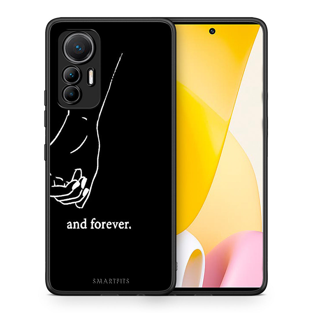 Θήκη Αγίου Βαλεντίνου Xiaomi 12 Lite 5G Always & Forever 1 από τη Smartfits με σχέδιο στο πίσω μέρος και μαύρο περίβλημα | Xiaomi 12 Lite 5G Always & Forever 1 case with colorful back and black bezels