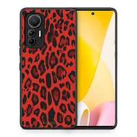 Thumbnail for Θήκη Xiaomi 12 Lite 5G Red Leopard Animal από τη Smartfits με σχέδιο στο πίσω μέρος και μαύρο περίβλημα | Xiaomi 12 Lite 5G Red Leopard Animal case with colorful back and black bezels