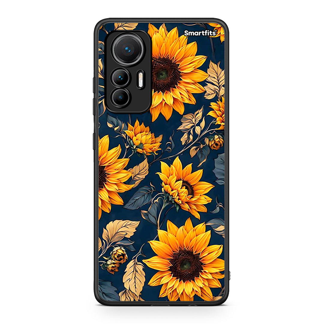 Xiaomi 12 Lite 5G Autumn Sunflowers θήκη από τη Smartfits με σχέδιο στο πίσω μέρος και μαύρο περίβλημα | Smartphone case with colorful back and black bezels by Smartfits