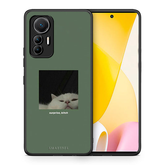 Θήκη Xiaomi 12 Lite 5G Bitch Surprise από τη Smartfits με σχέδιο στο πίσω μέρος και μαύρο περίβλημα | Xiaomi 12 Lite 5G Bitch Surprise case with colorful back and black bezels