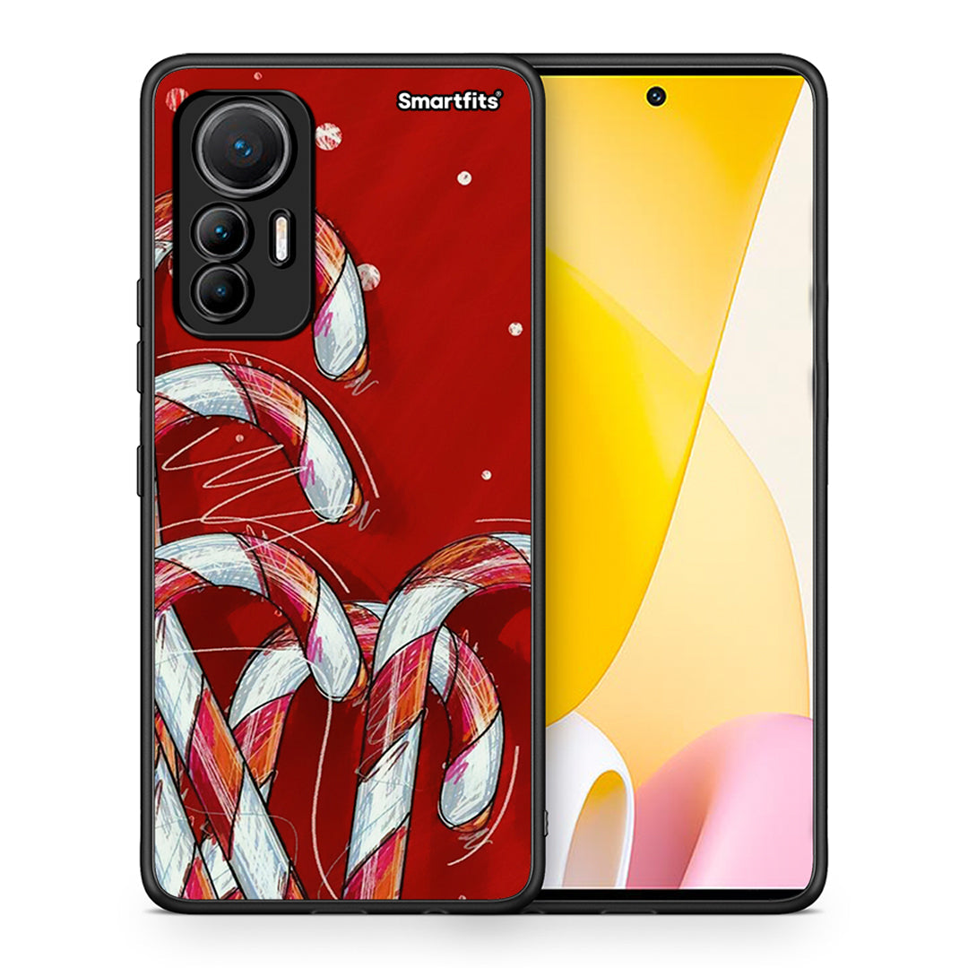 Θήκη Xiaomi 12 Lite 5G Candy Cane από τη Smartfits με σχέδιο στο πίσω μέρος και μαύρο περίβλημα | Xiaomi 12 Lite 5G Candy Cane case with colorful back and black bezels