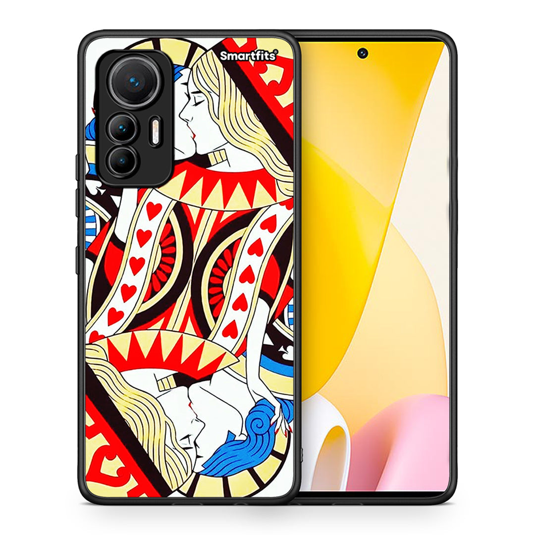 Θήκη Xiaomi 12 Lite 5G Card Love από τη Smartfits με σχέδιο στο πίσω μέρος και μαύρο περίβλημα | Xiaomi 12 Lite 5G Card Love case with colorful back and black bezels