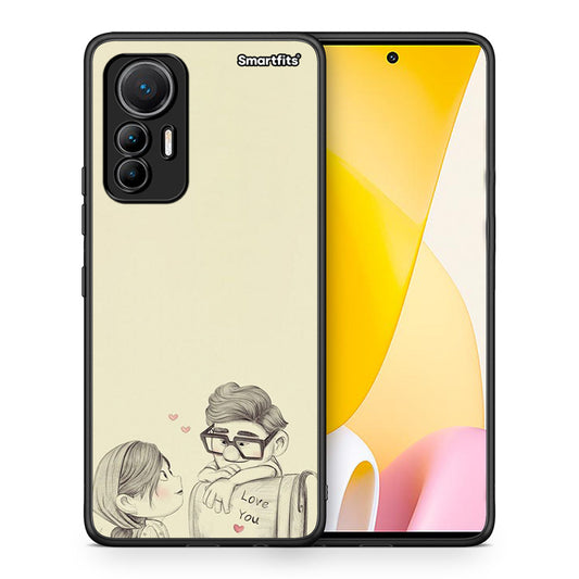 Θήκη Xiaomi 12 Lite 5G Carl And Ellie από τη Smartfits με σχέδιο στο πίσω μέρος και μαύρο περίβλημα | Xiaomi 12 Lite 5G Carl And Ellie case with colorful back and black bezels