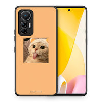 Thumbnail for Θήκη Xiaomi 12 Lite 5G Cat Tongue από τη Smartfits με σχέδιο στο πίσω μέρος και μαύρο περίβλημα | Xiaomi 12 Lite 5G Cat Tongue case with colorful back and black bezels