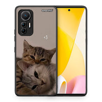 Thumbnail for Θήκη Xiaomi 12 Lite 5G Cats In Love από τη Smartfits με σχέδιο στο πίσω μέρος και μαύρο περίβλημα | Xiaomi 12 Lite 5G Cats In Love case with colorful back and black bezels