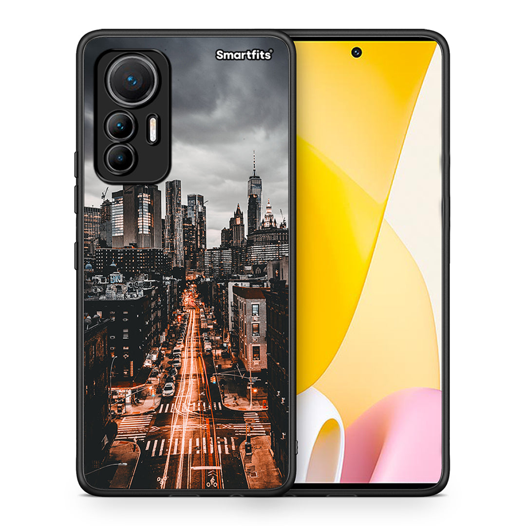 Θήκη Xiaomi 12 Lite 5G City Lights από τη Smartfits με σχέδιο στο πίσω μέρος και μαύρο περίβλημα | Xiaomi 12 Lite 5G City Lights case with colorful back and black bezels