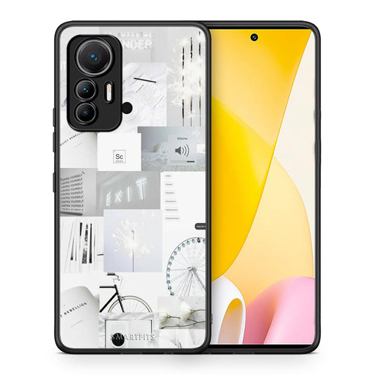 Θήκη Αγίου Βαλεντίνου Xiaomi 12 Lite 5G Collage Make Me Wonder από τη Smartfits με σχέδιο στο πίσω μέρος και μαύρο περίβλημα | Xiaomi 12 Lite 5G Collage Make Me Wonder case with colorful back and black bezels