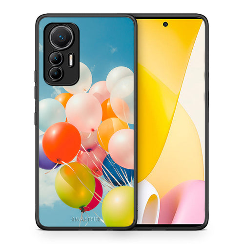 Θήκη Xiaomi 12 Lite 5G Colorful Balloons από τη Smartfits με σχέδιο στο πίσω μέρος και μαύρο περίβλημα | Xiaomi 12 Lite 5G Colorful Balloons case with colorful back and black bezels