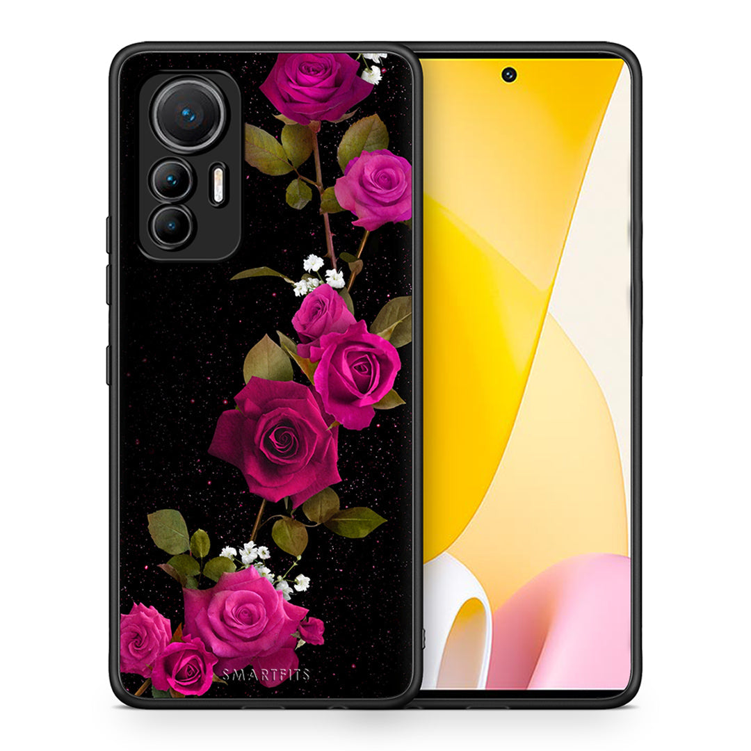 Θήκη Xiaomi 12 Lite 5G Red Roses Flower από τη Smartfits με σχέδιο στο πίσω μέρος και μαύρο περίβλημα | Xiaomi 12 Lite 5G Red Roses Flower case with colorful back and black bezels
