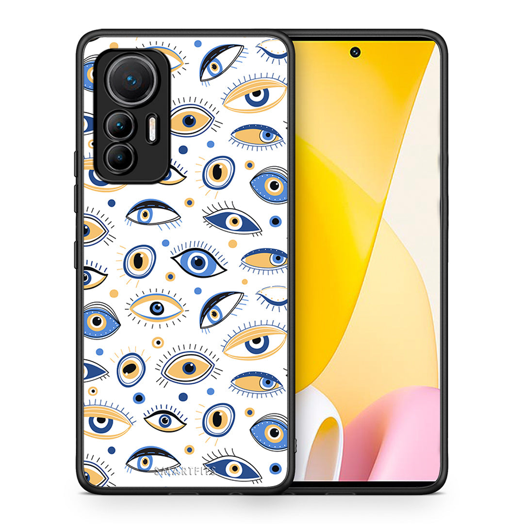 Θήκη Xiaomi 12 Lite 5G Ftou Ftou από τη Smartfits με σχέδιο στο πίσω μέρος και μαύρο περίβλημα | Xiaomi 12 Lite 5G Ftou Ftou case with colorful back and black bezels