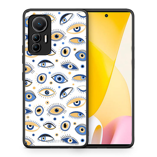 Θήκη Xiaomi 12 Lite 5G Ftou Ftou από τη Smartfits με σχέδιο στο πίσω μέρος και μαύρο περίβλημα | Xiaomi 12 Lite 5G Ftou Ftou case with colorful back and black bezels