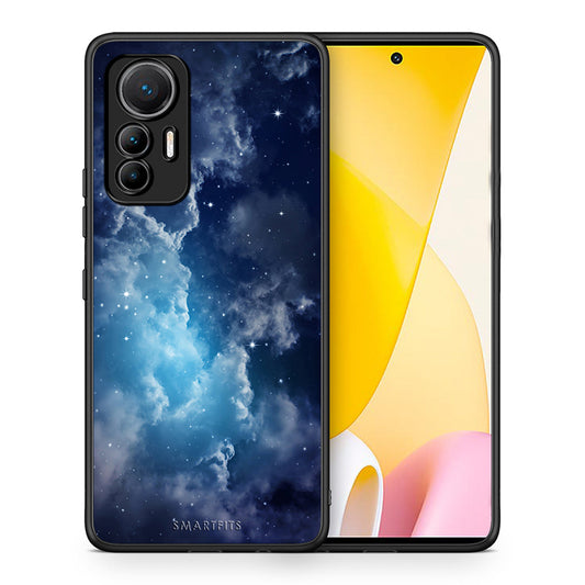 Θήκη Xiaomi 12 Lite 5G Blue Sky Galaxy από τη Smartfits με σχέδιο στο πίσω μέρος και μαύρο περίβλημα | Xiaomi 12 Lite 5G Blue Sky Galaxy case with colorful back and black bezels