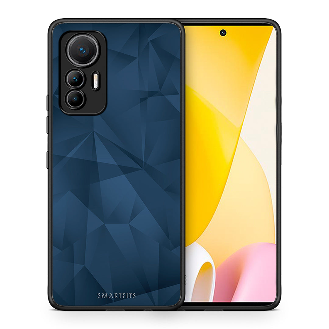Θήκη Xiaomi 12 Lite 5G Blue Abstract Geometric από τη Smartfits με σχέδιο στο πίσω μέρος και μαύρο περίβλημα | Xiaomi 12 Lite 5G Blue Abstract Geometric case with colorful back and black bezels