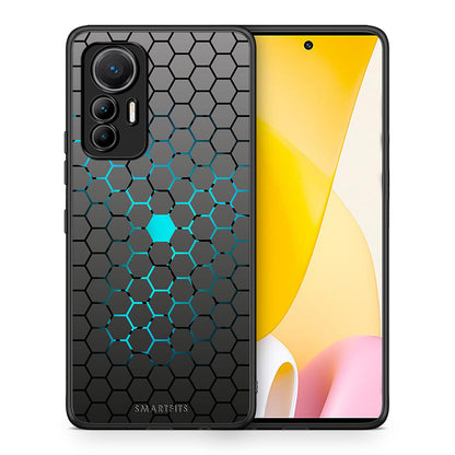 Θήκη Xiaomi 12 Lite 5G Hexagonal Geometric από τη Smartfits με σχέδιο στο πίσω μέρος και μαύρο περίβλημα | Xiaomi 12 Lite 5G Hexagonal Geometric case with colorful back and black bezels
