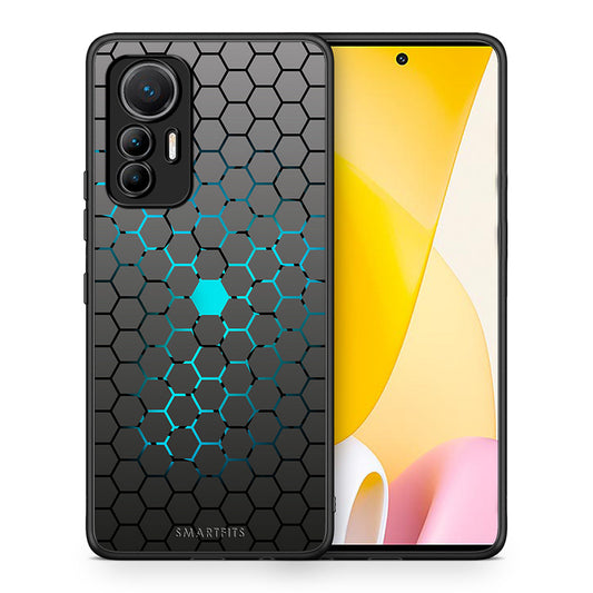 Θήκη Xiaomi 12 Lite 5G Hexagonal Geometric από τη Smartfits με σχέδιο στο πίσω μέρος και μαύρο περίβλημα | Xiaomi 12 Lite 5G Hexagonal Geometric case with colorful back and black bezels