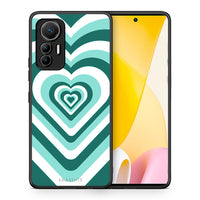 Thumbnail for Θήκη Xiaomi 12 Lite 5G Green Hearts από τη Smartfits με σχέδιο στο πίσω μέρος και μαύρο περίβλημα | Xiaomi 12 Lite 5G Green Hearts case with colorful back and black bezels