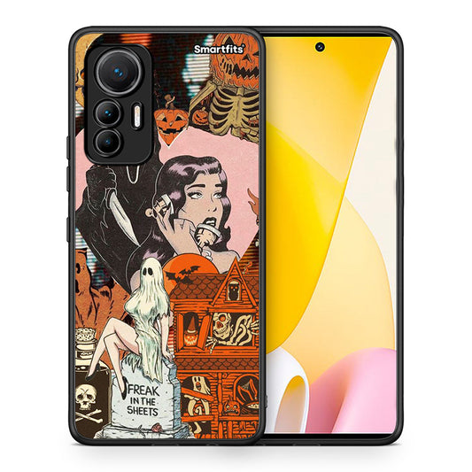Θήκη Xiaomi 12 Lite 5G Halloween Collage από τη Smartfits με σχέδιο στο πίσω μέρος και μαύρο περίβλημα | Xiaomi 12 Lite 5G Halloween Collage case with colorful back and black bezels