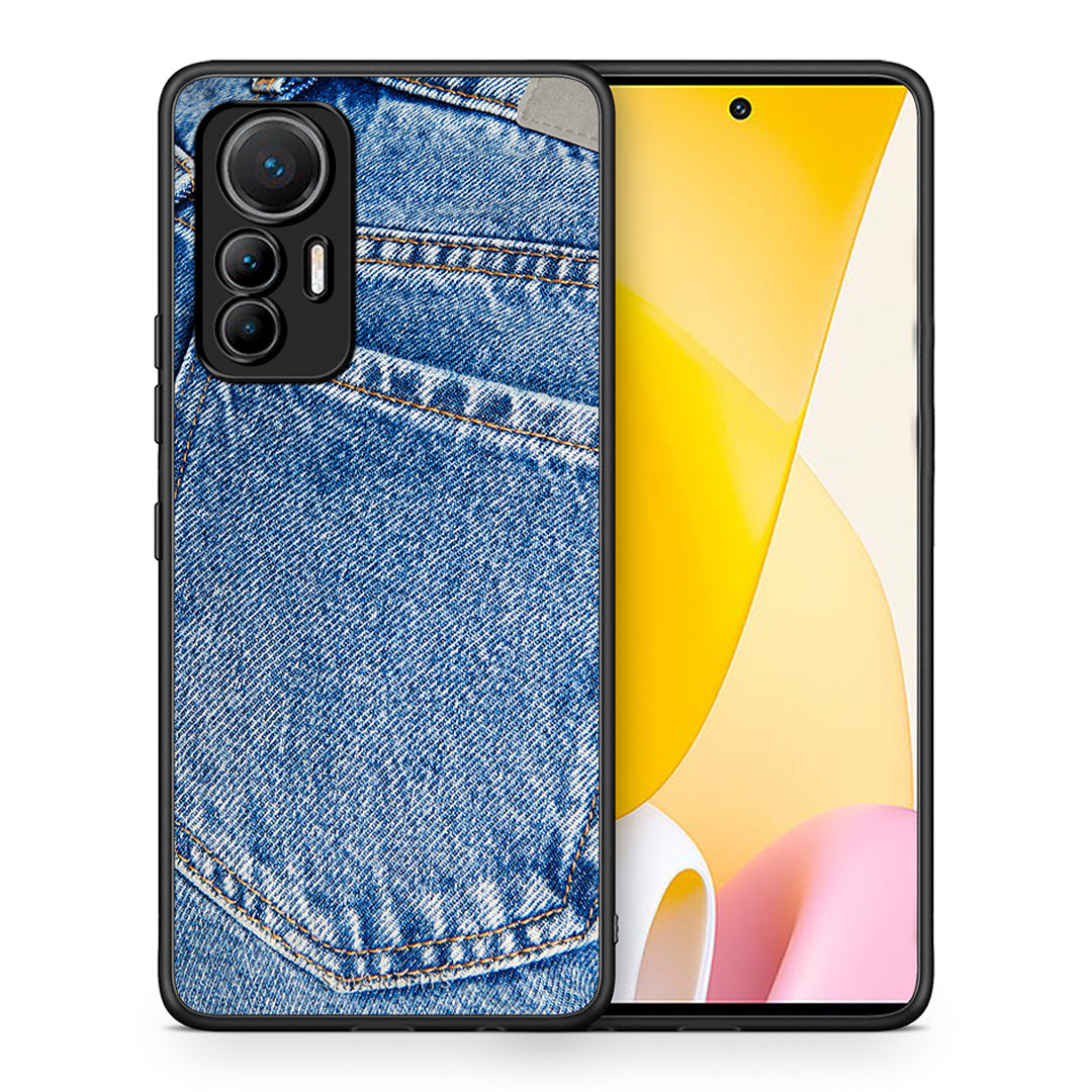 Θήκη Xiaomi 12 Lite 5G Jeans Pocket από τη Smartfits με σχέδιο στο πίσω μέρος και μαύρο περίβλημα | Xiaomi 12 Lite 5G Jeans Pocket case with colorful back and black bezels