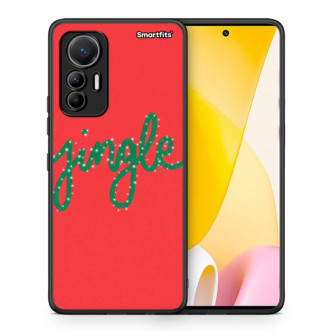 Θήκη Xiaomi 12 Lite 5G Jingle Xmas από τη Smartfits με σχέδιο στο πίσω μέρος και μαύρο περίβλημα | Xiaomi 12 Lite 5G Jingle Xmas case with colorful back and black bezels