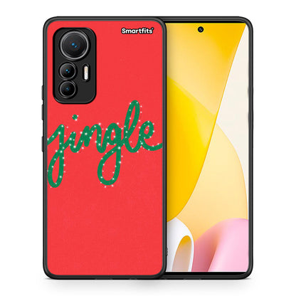 Θήκη Xiaomi 12 Lite 5G Jingle Xmas από τη Smartfits με σχέδιο στο πίσω μέρος και μαύρο περίβλημα | Xiaomi 12 Lite 5G Jingle Xmas case with colorful back and black bezels