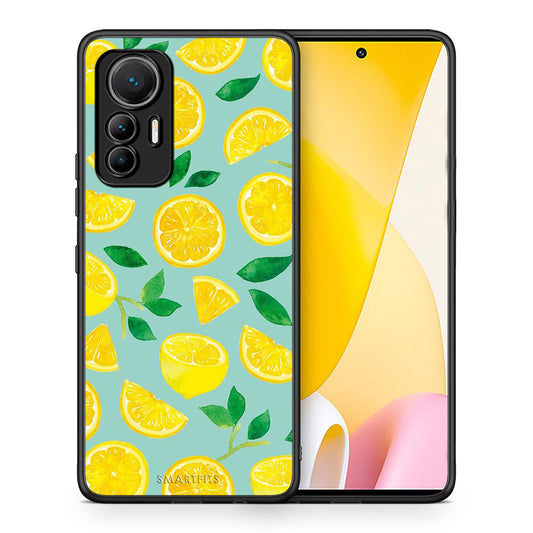 Θήκη Xiaomi 12 Lite 5G Lemons από τη Smartfits με σχέδιο στο πίσω μέρος και μαύρο περίβλημα | Xiaomi 12 Lite 5G Lemons case with colorful back and black bezels