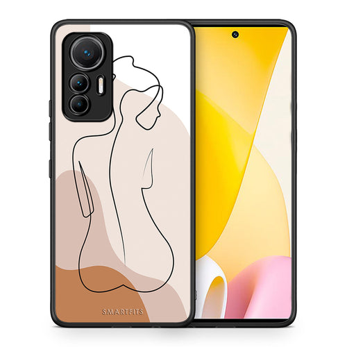 Θήκη Xiaomi 12 Lite 5G LineArt Woman από τη Smartfits με σχέδιο στο πίσω μέρος και μαύρο περίβλημα | Xiaomi 12 Lite 5G LineArt Woman case with colorful back and black bezels