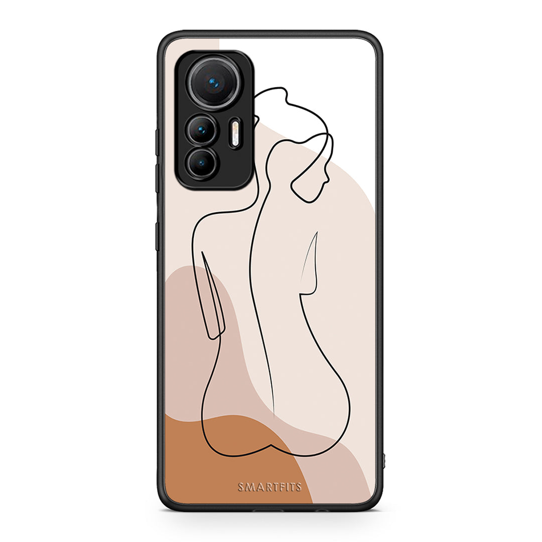 Xiaomi 12 Lite 5G LineArt Woman θήκη από τη Smartfits με σχέδιο στο πίσω μέρος και μαύρο περίβλημα | Smartphone case with colorful back and black bezels by Smartfits