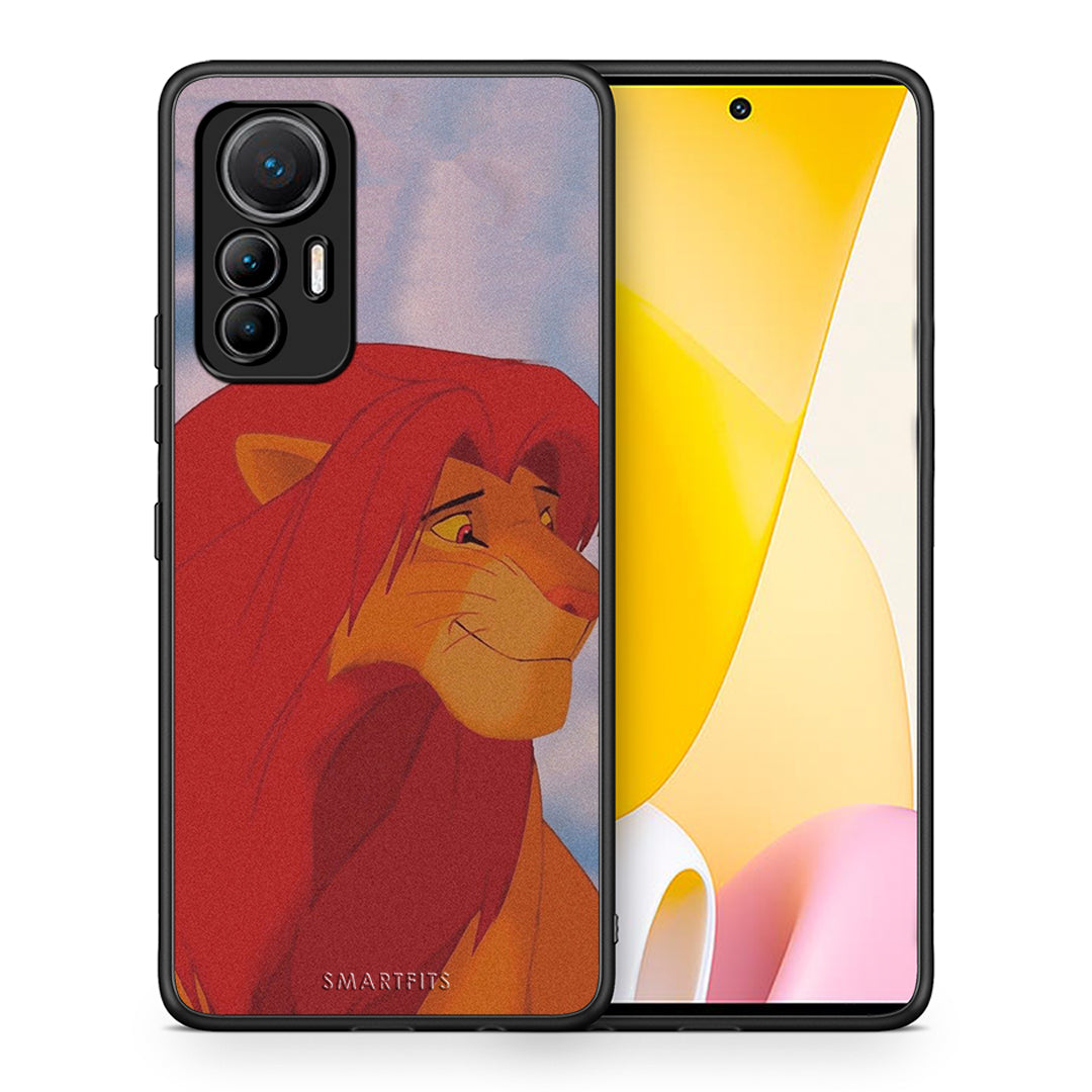 Θήκη Αγίου Βαλεντίνου Xiaomi 12 Lite 5G Lion Love 1 από τη Smartfits με σχέδιο στο πίσω μέρος και μαύρο περίβλημα | Xiaomi 12 Lite 5G Lion Love 1 case with colorful back and black bezels