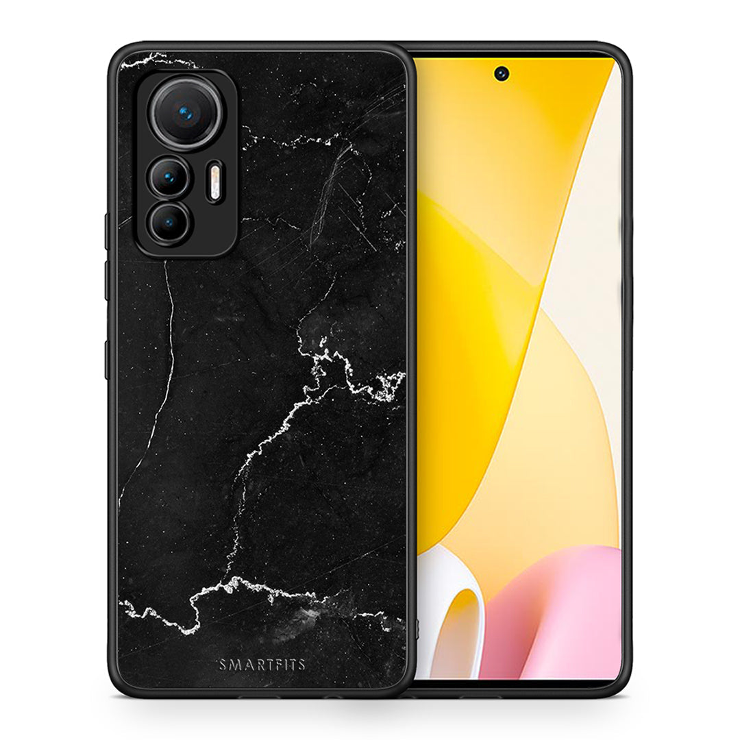Θήκη Xiaomi 12 Lite 5G Black Marble από τη Smartfits με σχέδιο στο πίσω μέρος και μαύρο περίβλημα | Xiaomi 12 Lite 5G Black Marble case with colorful back and black bezels