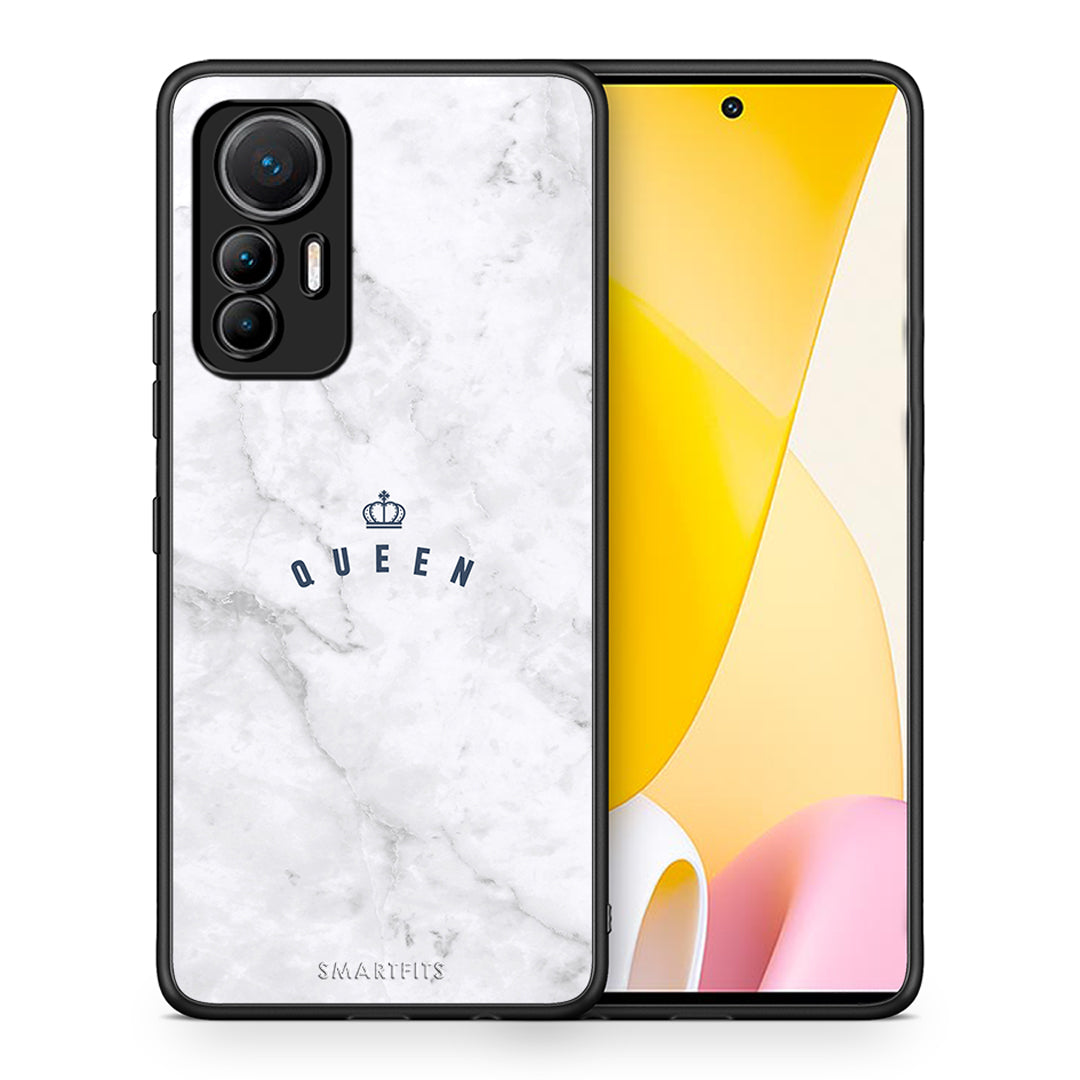 Θήκη Xiaomi 12 Lite 5G Queen Marble από τη Smartfits με σχέδιο στο πίσω μέρος και μαύρο περίβλημα | Xiaomi 12 Lite 5G Queen Marble case with colorful back and black bezels