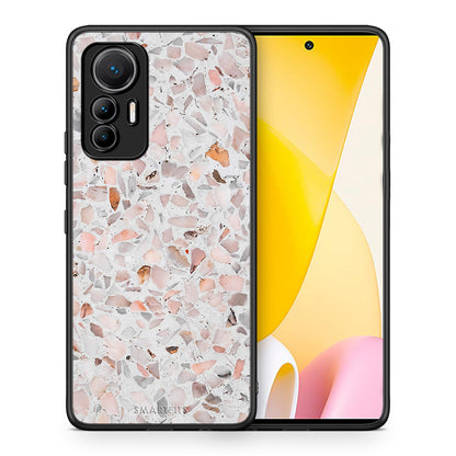 Θήκη Xiaomi 12 Lite 5G Marble Terrazzo από τη Smartfits με σχέδιο στο πίσω μέρος και μαύρο περίβλημα | Xiaomi 12 Lite 5G Marble Terrazzo case with colorful back and black bezels