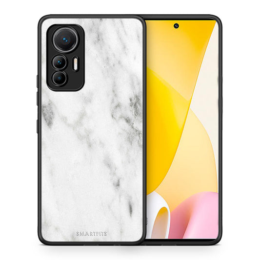 Θήκη Xiaomi 12 Lite 5G White Marble από τη Smartfits με σχέδιο στο πίσω μέρος και μαύρο περίβλημα | Xiaomi 12 Lite 5G White Marble case with colorful back and black bezels