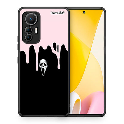 Θήκη Xiaomi 12 Lite 5G Melting Halloween Mask από τη Smartfits με σχέδιο στο πίσω μέρος και μαύρο περίβλημα | Xiaomi 12 Lite 5G Melting Halloween Mask case with colorful back and black bezels