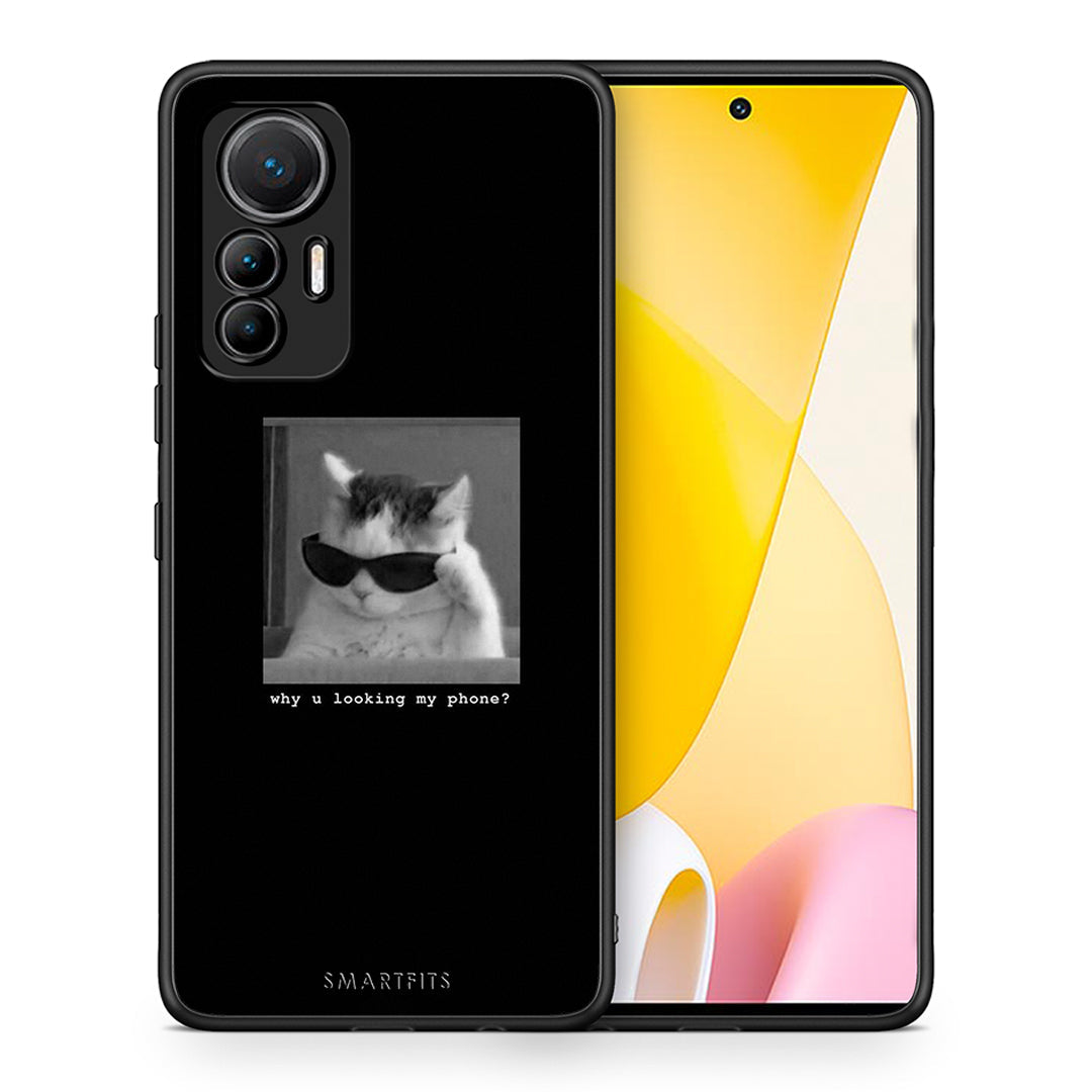 Θήκη Xiaomi 12 Lite 5G Meme Cat από τη Smartfits με σχέδιο στο πίσω μέρος και μαύρο περίβλημα | Xiaomi 12 Lite 5G Meme Cat case with colorful back and black bezels
