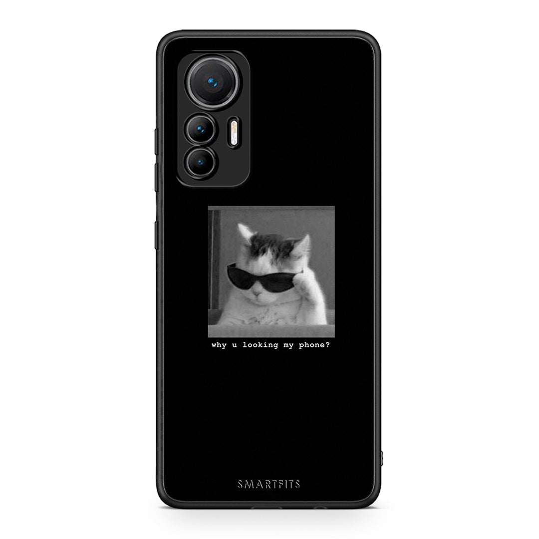 Xiaomi 12 Lite 5G Meme Cat θήκη από τη Smartfits με σχέδιο στο πίσω μέρος και μαύρο περίβλημα | Smartphone case with colorful back and black bezels by Smartfits
