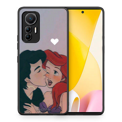 Θήκη Αγίου Βαλεντίνου Xiaomi 12 Lite 5G Mermaid Love από τη Smartfits με σχέδιο στο πίσω μέρος και μαύρο περίβλημα | Xiaomi 12 Lite 5G Mermaid Love case with colorful back and black bezels