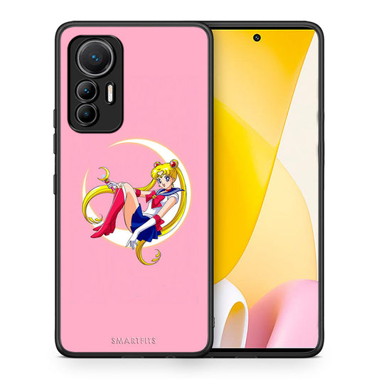 Θήκη Xiaomi 12 Lite 5G Moon Girl από τη Smartfits με σχέδιο στο πίσω μέρος και μαύρο περίβλημα | Xiaomi 12 Lite 5G Moon Girl case with colorful back and black bezels