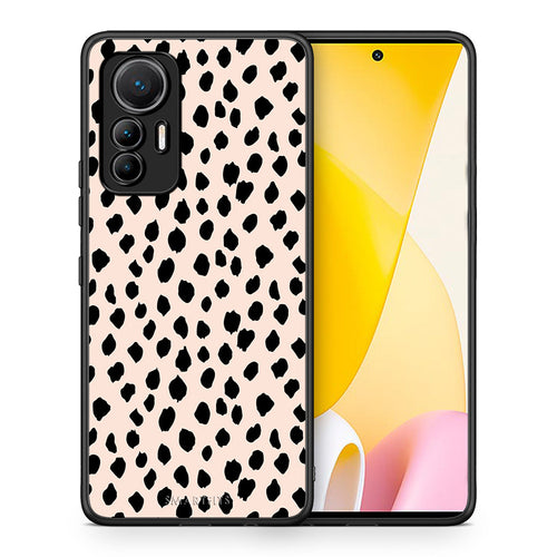 Θήκη Xiaomi 12 Lite 5G New Polka Dots από τη Smartfits με σχέδιο στο πίσω μέρος και μαύρο περίβλημα | Xiaomi 12 Lite 5G New Polka Dots case with colorful back and black bezels