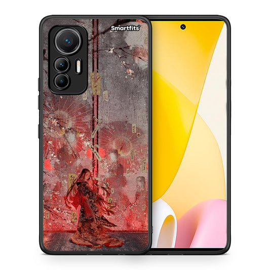 Θήκη Xiaomi 12 Lite 5G Nezuko Kamado από τη Smartfits με σχέδιο στο πίσω μέρος και μαύρο περίβλημα | Xiaomi 12 Lite 5G Nezuko Kamado case with colorful back and black bezels