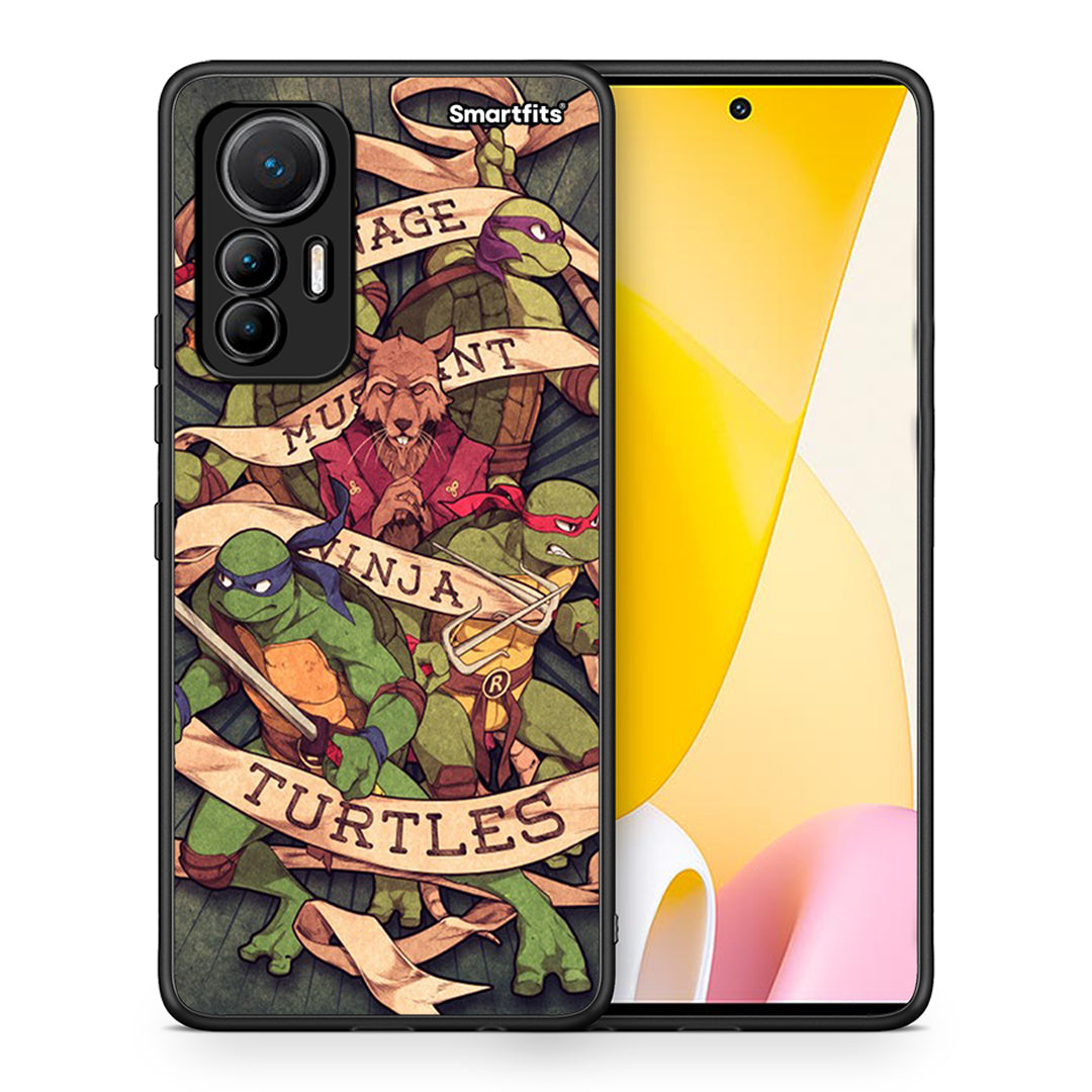 Θήκη Xiaomi 12 Lite 5G Ninja Turtles από τη Smartfits με σχέδιο στο πίσω μέρος και μαύρο περίβλημα | Xiaomi 12 Lite 5G Ninja Turtles case with colorful back and black bezels